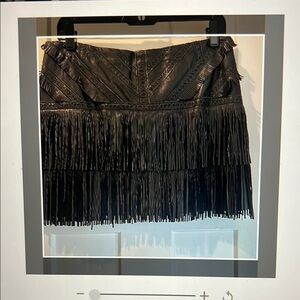 Parker leather Western Black Fringed Mini Skirt